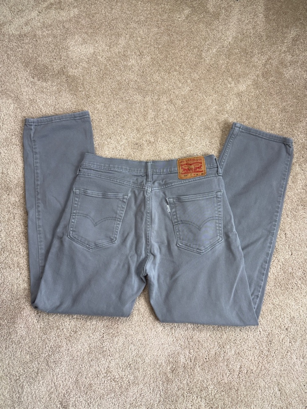 Levi's Mens 514 Gray Straight-Leg Jeans - Picture 4 of 6